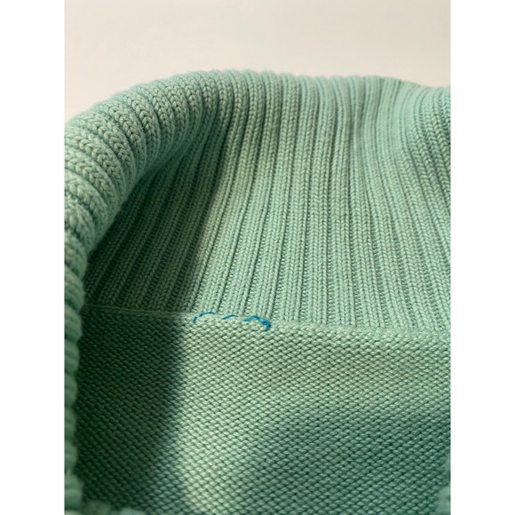 Cottagecore cowl Neck 3/4 Sleeve Sweater Light Aqua Knit Women's Size med - Picture 8 of 10